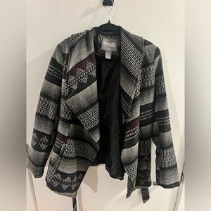 Grey Pattern Pea Coat